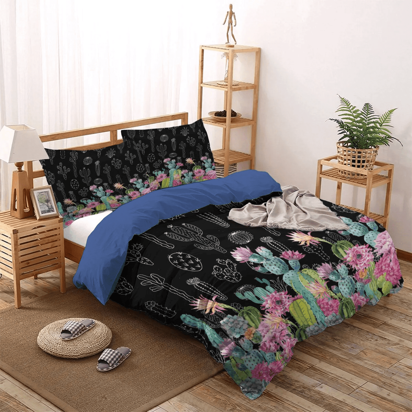 Cactus Pun King Size Bedding Set, Catcus Funny Cat Soft Duvet Cover Set, Cactus Queen Size Bedding Set, Cactus Bedding Set, Gifts for Cactus