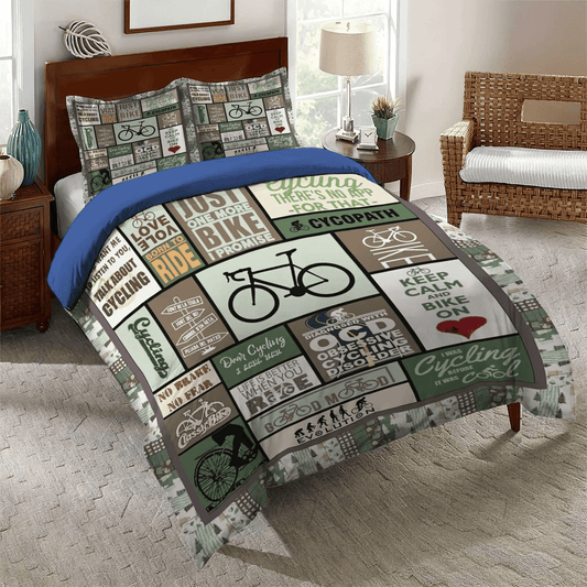 Cycling King Size Bedding Set, Octopus Bedding set, Cycling Octopus Long Sleeve Soft Duvet Cover Set, Gifts for Octopus