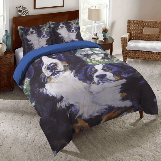 Chibi Dog Chibi Dog Chibi Dog Chibi Dog Soft Duvet Cover Set, Bernese Mountain Dog Bedding Set, Gifts for Bernese Mountain