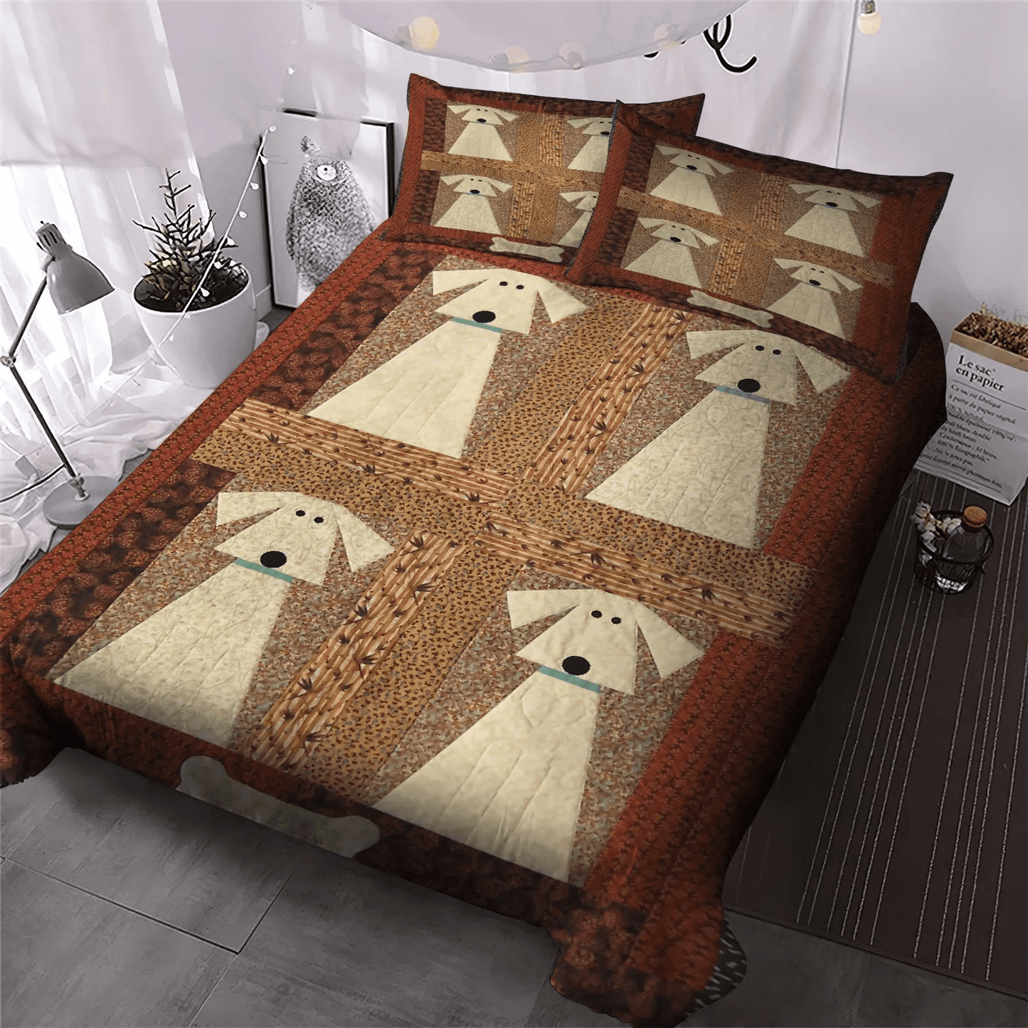 Chibi Dog Chibi Dog Chibi Dog Chibi Dog King Size Bedding Set, Dog Soft Duvet Cover Set, The Big Dog Bedding Set, Gifts for Dog