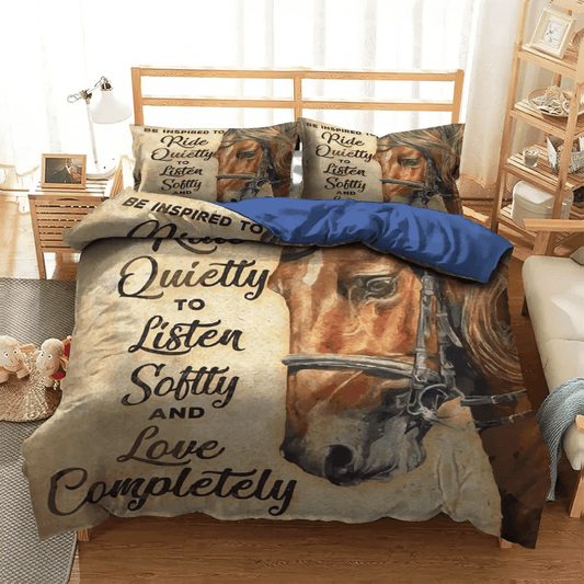 Galloping Horse Bedding set, Horse Running Soft Duvet Cover Set, Horse King Size Bedding Set, Horse Lover Bedding Set, Gifts for Horse
