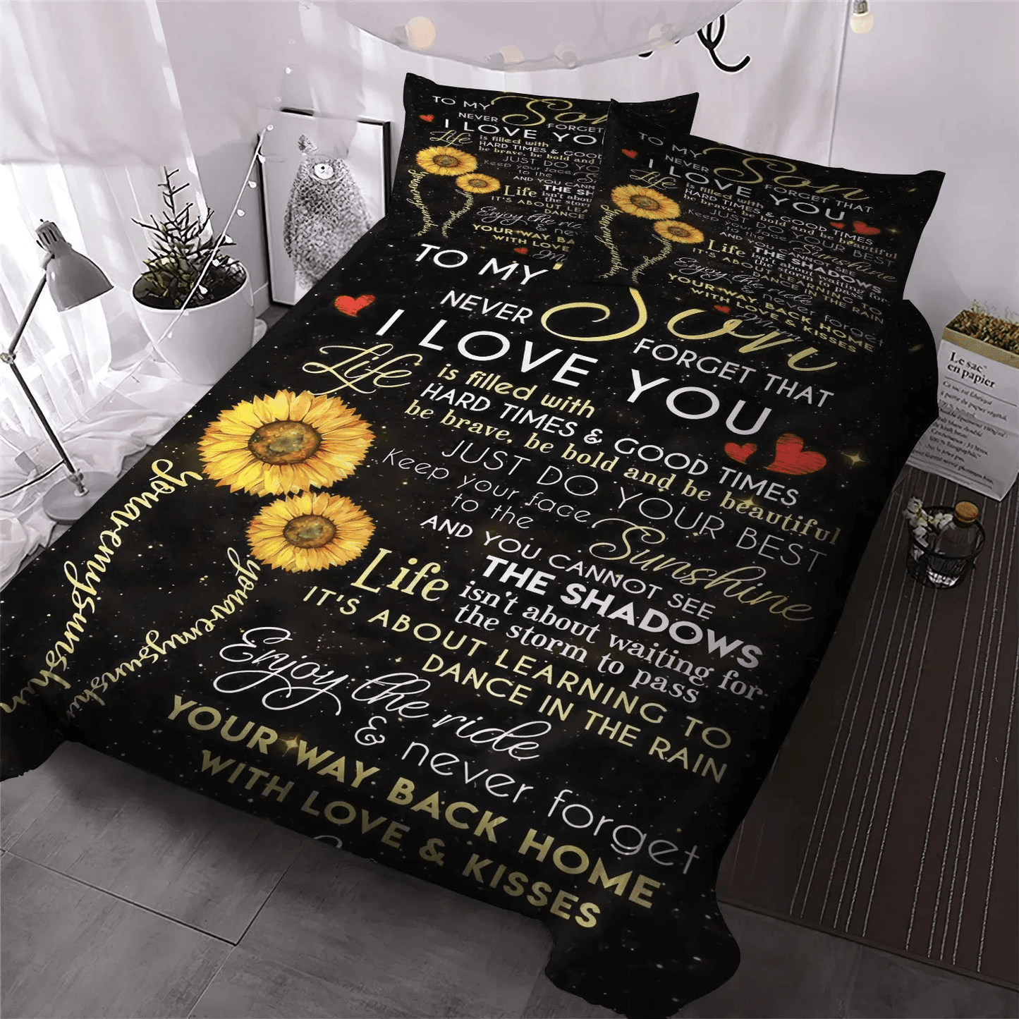Awesome Son Bedding set, Son Queen Size Bedding Set, Father And Son Soft Duvet Cover Set, Son You Are My Sunshine Bedding Set, Gifts for Sunshine
