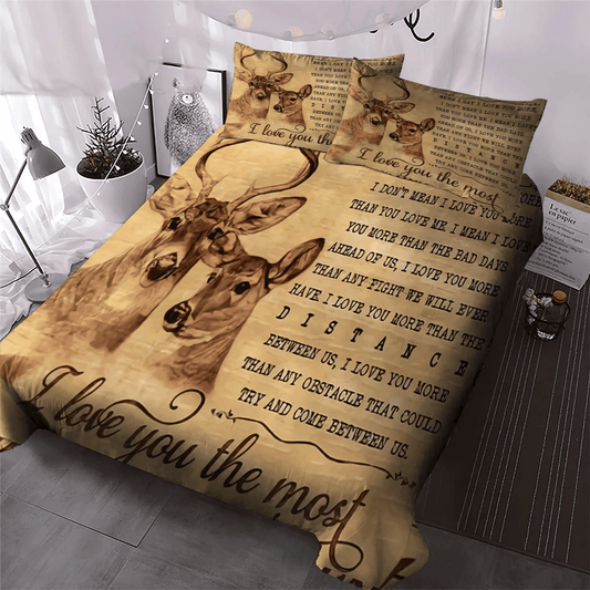 Dear Deer Stag Head King Size Bedding Set, Hunting Queen Size Bedding Set, Huntings Soft Duvet Cover Set, Deer Hunting Bedding Set, Gifts for Deer