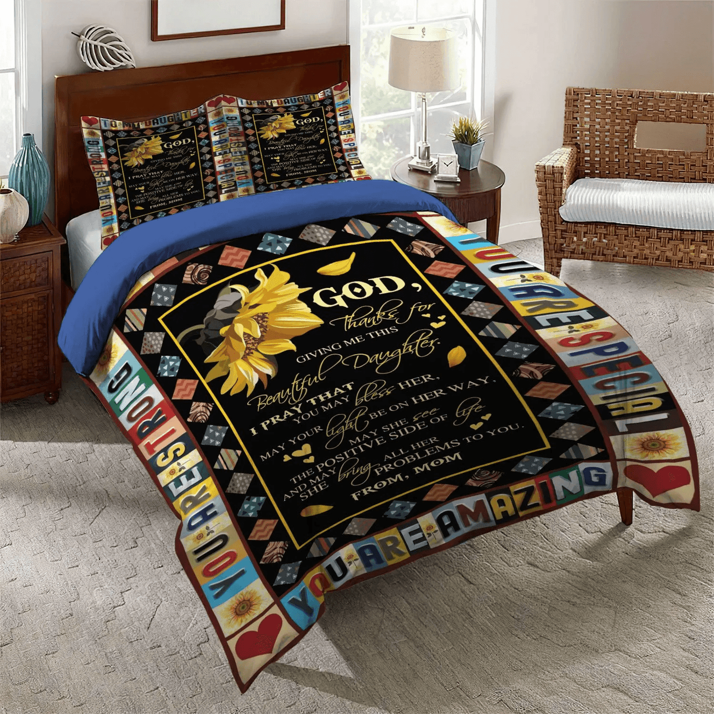 Daughter King Size Bedding Set, Parenting Soft Duvet Cover Set, Daughters Bedding set, To My Daughter I Pray That Bedding Set, Gifts for Daughter