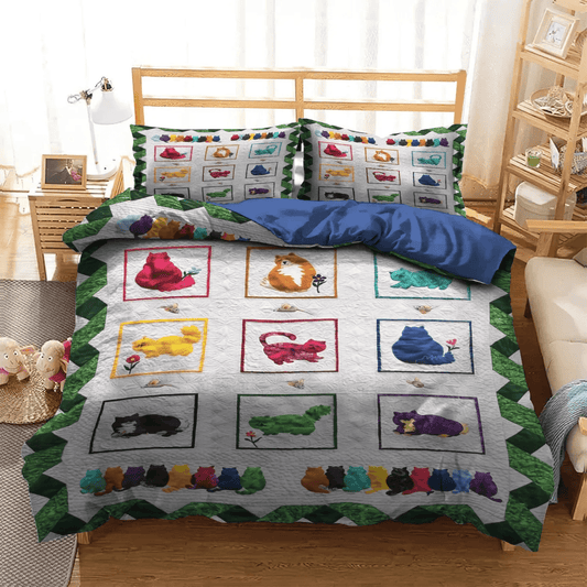 Cat Paw Soft Duvet Cover Set, Cat Paws Bedding set, Cat Tracks Queen Size Bedding Set, Paws King Size Bedding Set, Gifts for PAWS