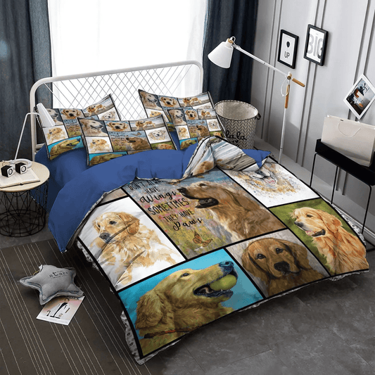 Angel Club Soft Duvet Cover Set, Golden Retrieve Mom Queen Size Bedding Set, Golden Retriever Angels Bedding Set, Gifts for Angel
