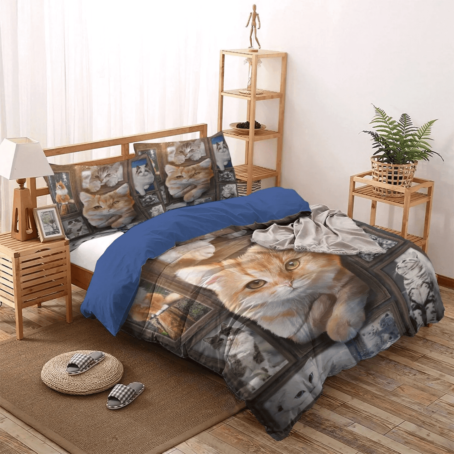 Cat Soft Duvet Cover Set, Cat Paw King Size Bedding Set, Cat Tracks Queen Size Bedding Set, D Huge Cat Bedding Set, Gifts for Cat