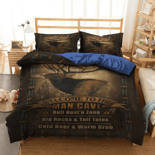 A Righteous Man Goes Hunting Soft Duvet Cover Set, Deer King Size Bedding Set, Deer Hunting Bedding Set, Gifts for Hunting