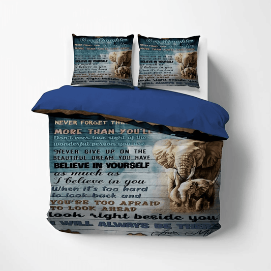 Daughters King Size Bedding Set, Mother Of Dragons Soft Duvet Cover Set, Elephant To My Daughter Love Mom Bedding Set, Gifts for Daughter