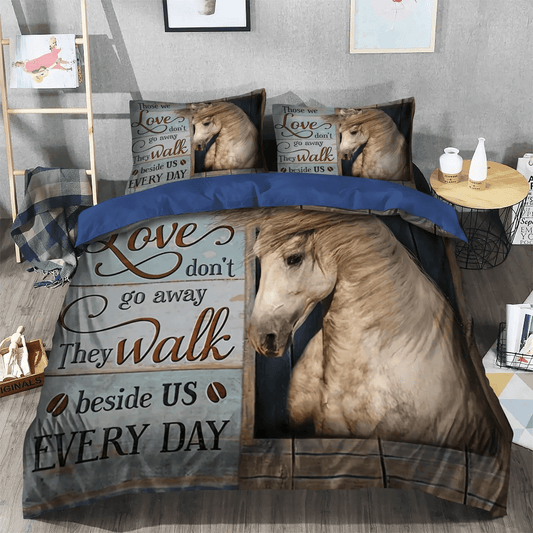 Christmas Penguin Soft Duvet Cover Set, Christmas Queen Size Bedding Set, Horse Christmas Bedding Set, Gifts for Christmas