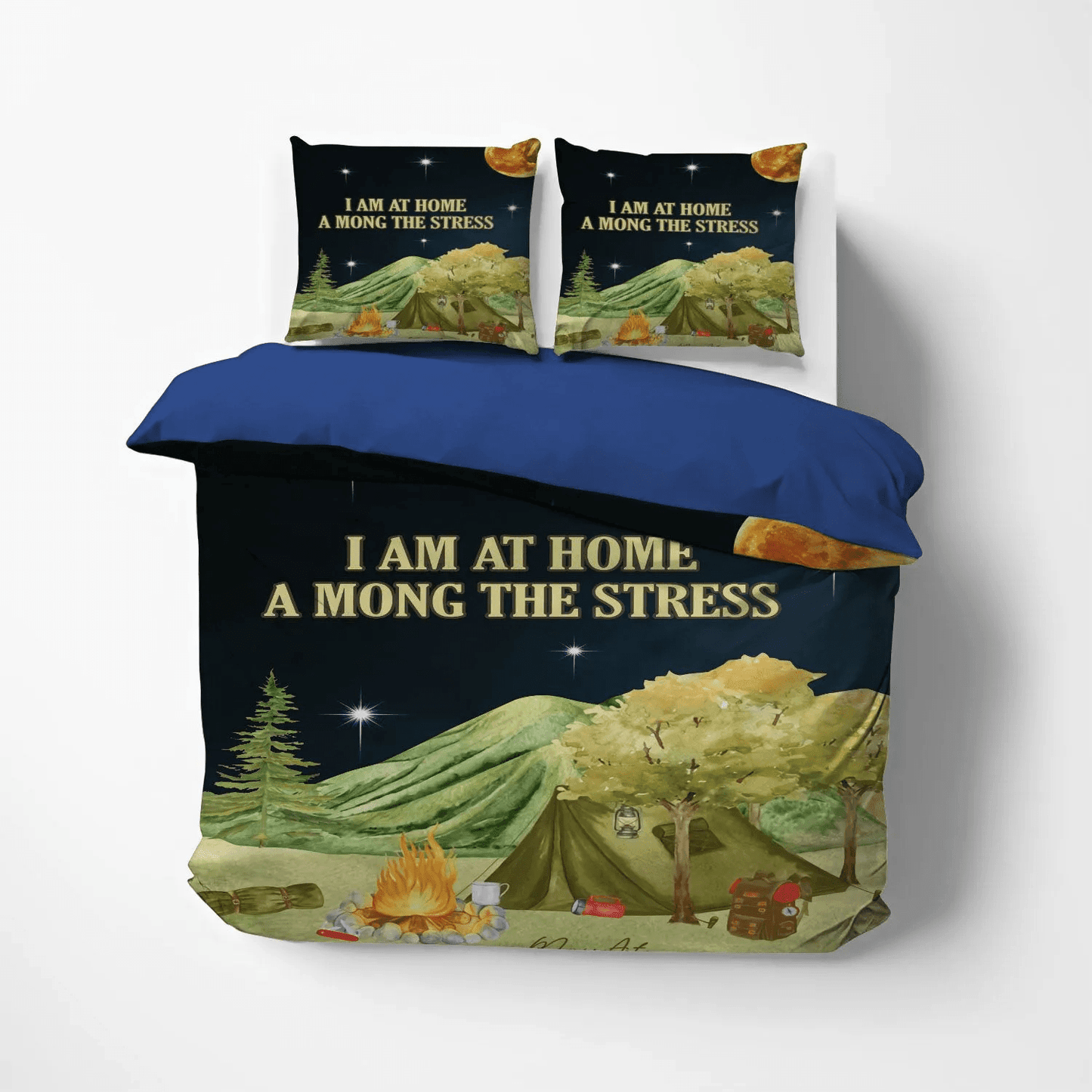 Camping Soft Duvet Cover Set, Home Sweet Home King Size Bedding Set, Camping At Home Bedding Set, Gifts for Camping