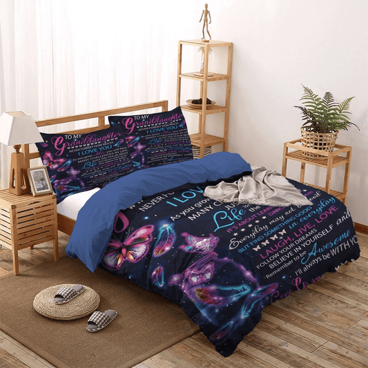 Grandmother Bedding set, Granddaughter Soft Duvet Cover Set, To My Granddaughter Grandma Bedding Set, Gifts for Grandmother