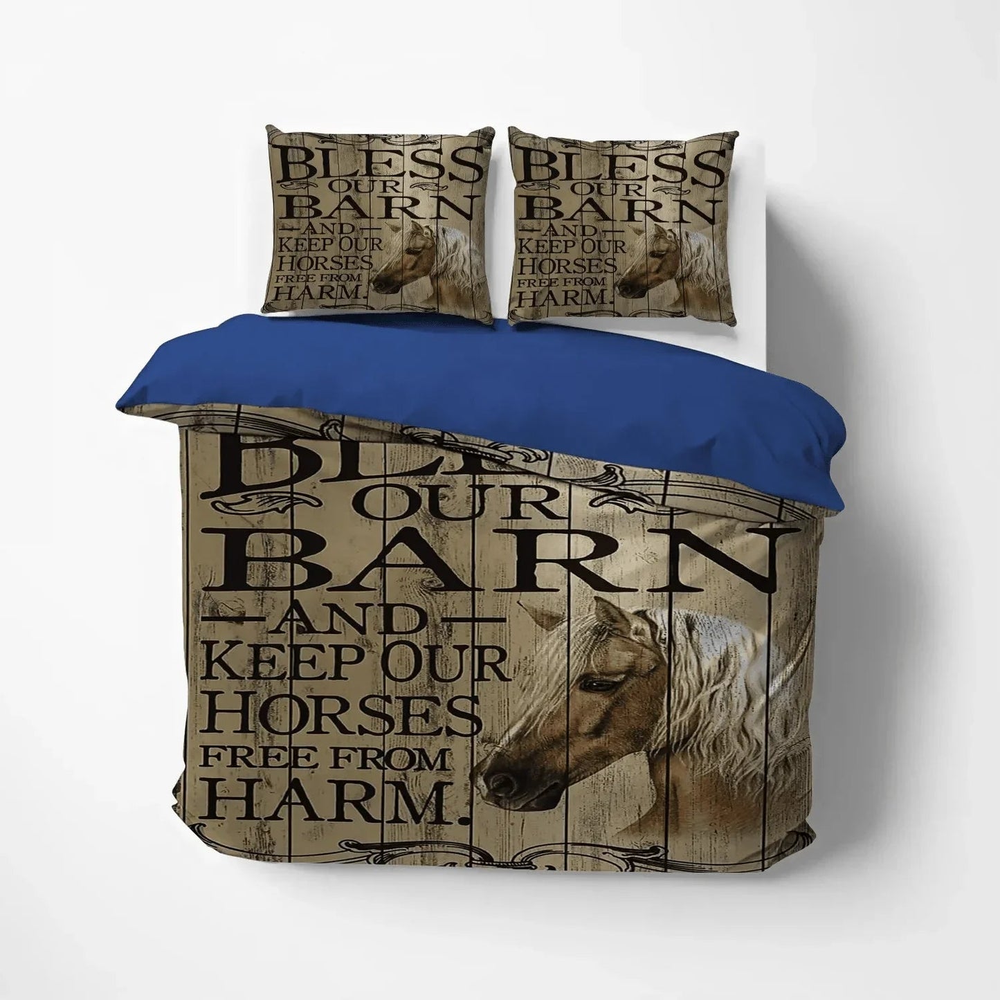 Abstract Soft Duvet Cover Set, Horse In Motion Queen Size Bedding Set, Abstract Horse Bed Sheets, Gifts for Horse