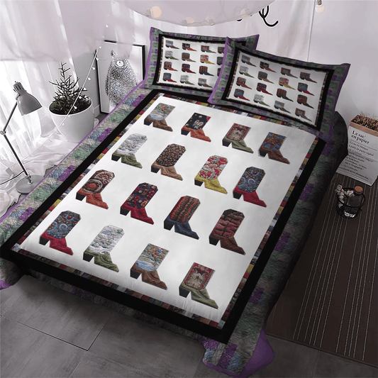Cowboy Bedding set, Horse Lover Soft Duvet Cover Set, Cowboy Love King Size Bedding Set, Cowboy Boots Bedding Set, Gifts for Cowboy