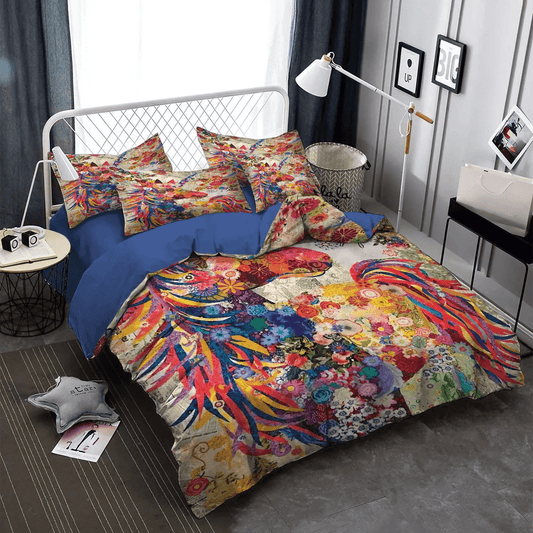 Colorful Horse Soft Duvet Cover Set, Horse Running King Size Bedding Set, Horse In Motion Queen Size Bedding Set, Horse Bedding Set, Gifts for Horse
