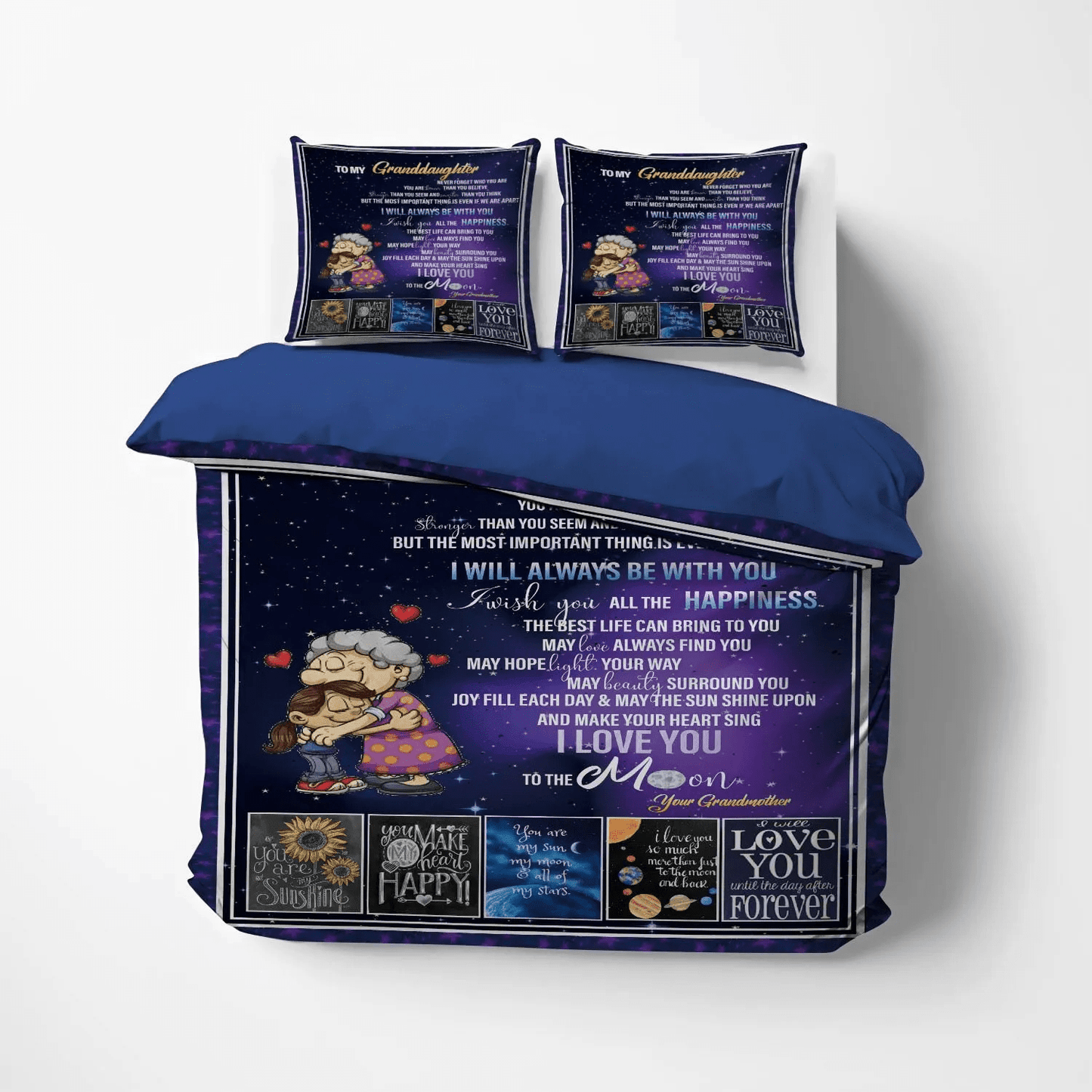 Granddaughter Soft Duvet Cover Set, Granddaughter Lover King Size Bedding Set, To My Granddaughter Grandma Bedding Set, Gifts for Grandmother
