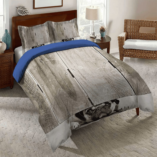 Cute Pug Soft Duvet Cover Set, Pug Lover Queen Size Bedding Set, Funny Pug Dog King Size Bedding Set, Pug Pug Face Bedding Set, Gifts for Pug