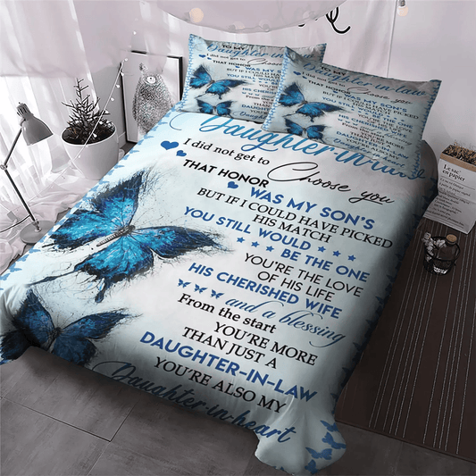 Giraffes Make My Daughter Happy Bedding set, Daughters Soft Duvet Cover Set, To My Daughter In Law Gift For Daughter Bedding Set, Gifts for Daughter