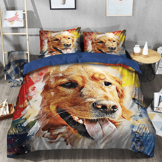 Golden Retrieve Mom Soft Duvet Cover Set, Golden Retriever King Size Bedding Set, Golden Retriever Bedding Set, Gifts for Golden Retriever