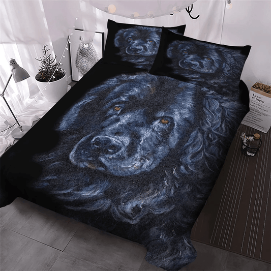 Chibi Dog Chibi Dog Chibi Dog Chibi Dog Soft Duvet Cover Set, Newfoundland Dog Bedding Set, Gifts for Newfoundland