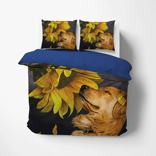 Golden Retrieve Mom Queen Size Bedding Set, Golden Retriever Soft Duvet Cover Set, Golden Retriever Bedding Set, Gifts for Golden Retriever