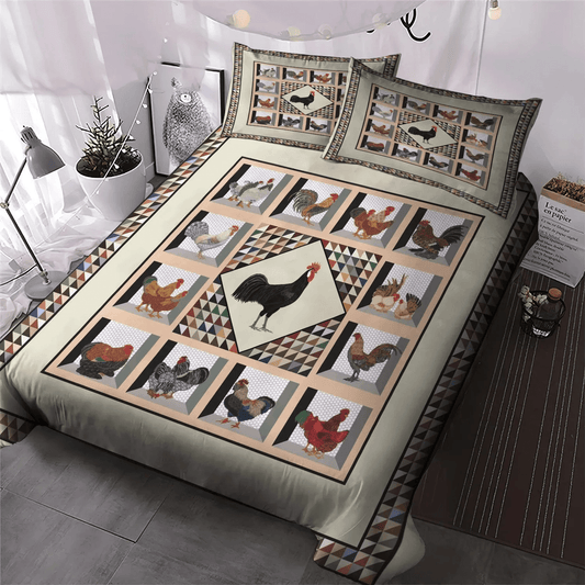 Chicken Mom King Size Bedding Set, Chicken Soft Duvet Cover Set, Chicken Rooster Bedding Set, Gifts for Chicken