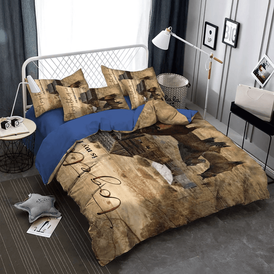 Galloping Horse King Size Bedding Set, Horse Running Queen Size Bedding Set, Horse Soft Duvet Cover Set, Horse Bedding Set, Gifts for Horse