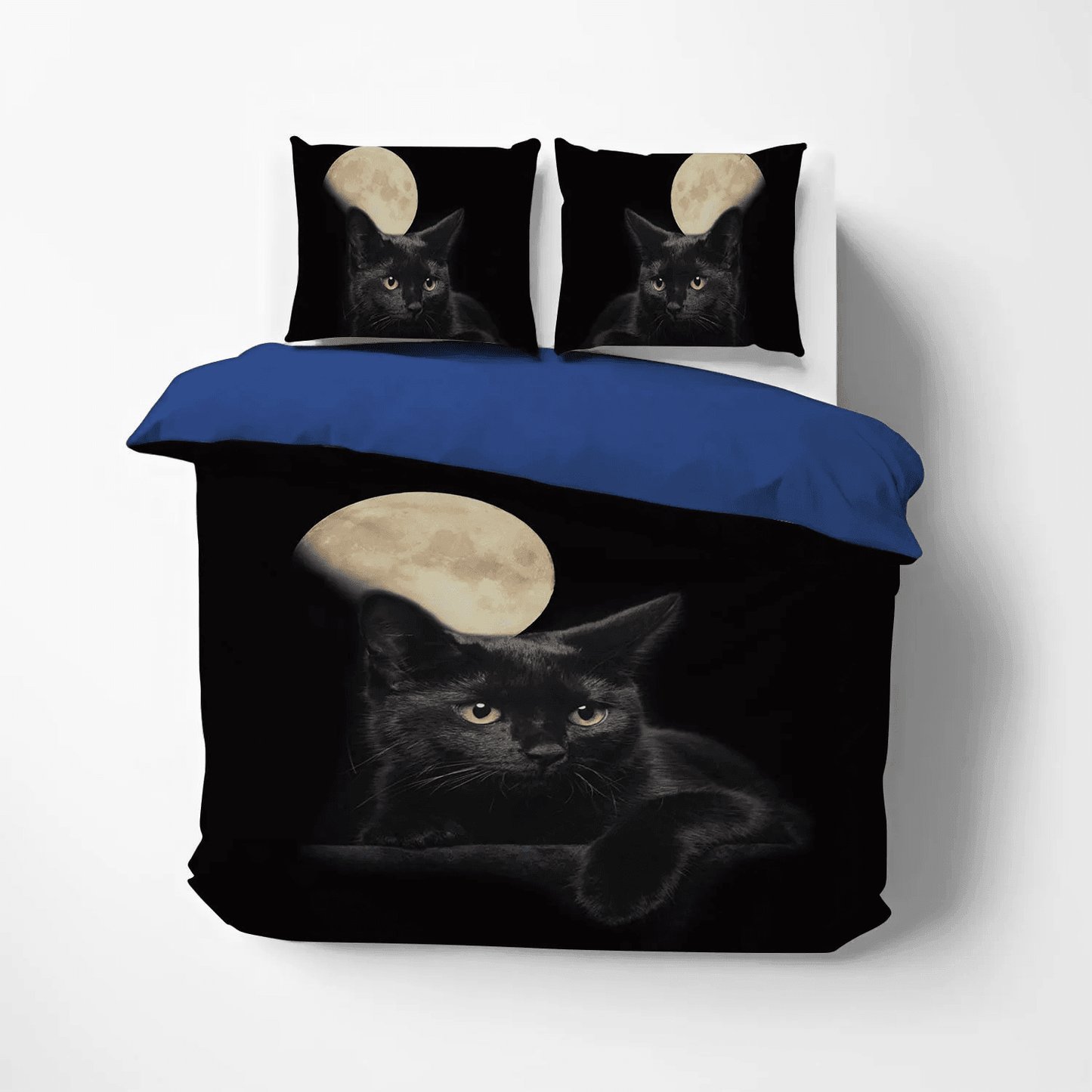 Black Cat Foals Soft Duvet Cover Set, Black Cat Queen Size Bedding Set, Happy Black Cat Bedding set, Black Cat HCD Bedding Set, Gifts for Black Cat