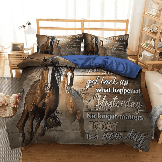 Galloping Horse Queen Size Bedding Set, Horse King Size Bedding Set, Abstract Horse Soft Duvet Cover Set, Horse Bedding Set, Gifts for Horse