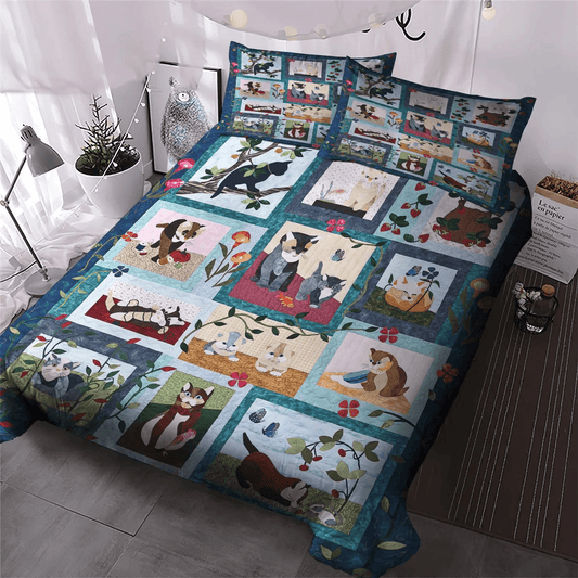 Cat Paw Queen Size Bedding Set, Cat King Size Bedding Set, Cat Tracks Soft Duvet Cover Set, Cat Bedding Set, Gifts for Cat