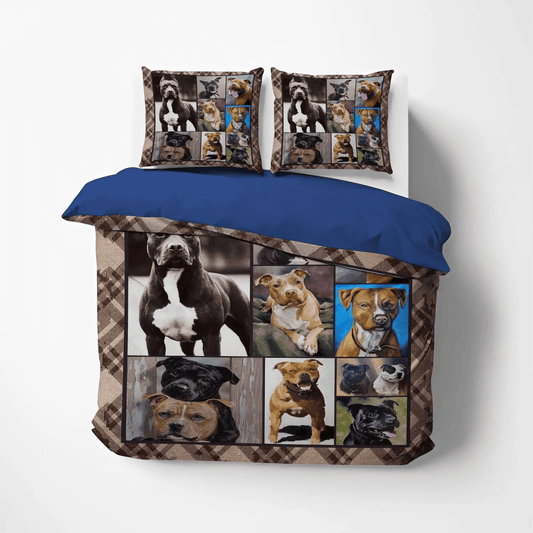 American Soft Duvet Cover Set, Pitbull Dog King Size Bedding Set, Pitbull Queen Size Bedding Set, American Pitbull Bedding Set, Gifts for American
