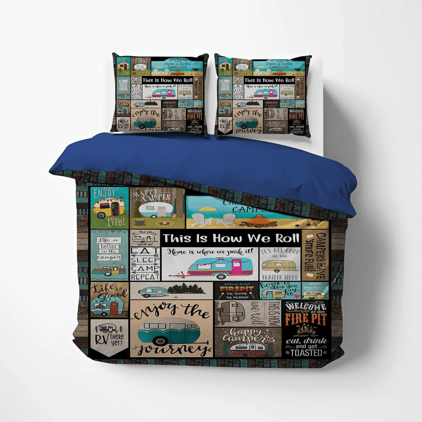 Camping Matching Bedding set, The Sassy Camper Hologra Soft Duvet Cover Set, Camping King Size Bedding Set, Camping Bedding Set, Gifts for Camping