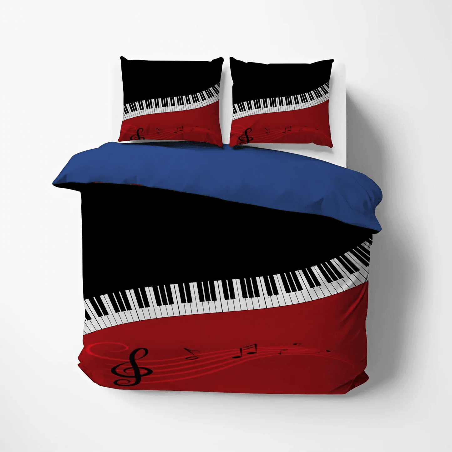Cat Playing Piano Lovers Soft Duvet Cover Set, Cat Playing Piano King Size Bedding Set, Piano Bedding Set, Gifts for Piano
