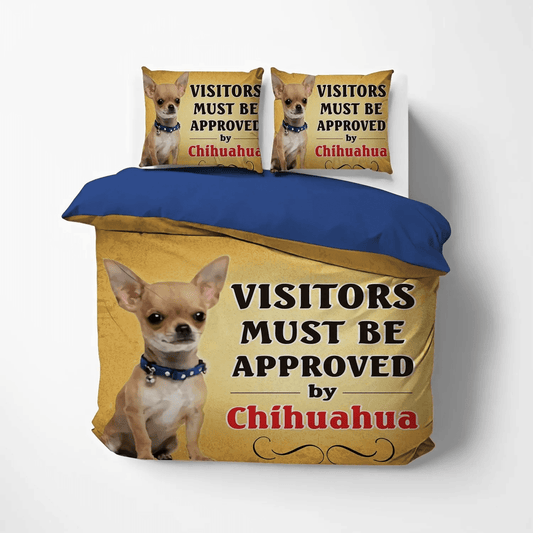 Chihuahua Stalker Soft Duvet Cover Set, Chihuahua Dog Lover Bedding set, Chihuahua Must Be Approved LTTL Bedding Set, Gifts for Chihuahua