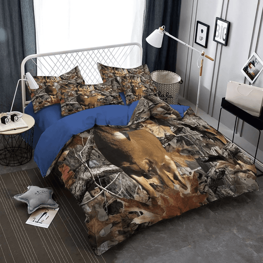 Personalized 3-piece Duvet Cover Bedding Set  A Righteous Man Goes Hunting Bedding set, Christmas Deer King Size Bedding Set, Deer And Deer Hunting DNT Bedding Set, Gifts for Deer