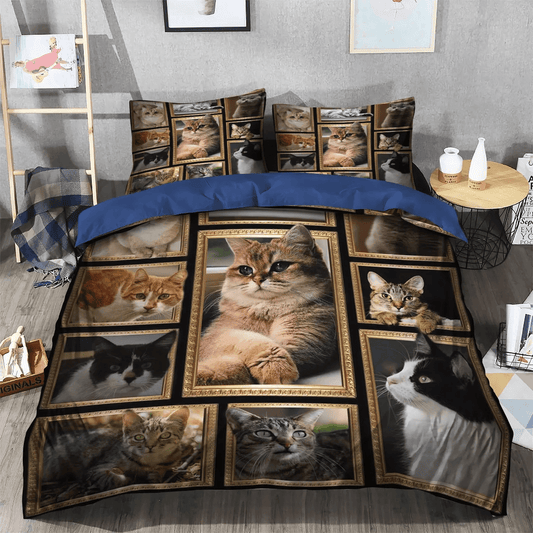 Cat King Size Bedding Set, Cat Paw Bedding set, Cat Tracks Soft Duvet Cover Set, Cat Bedding Set, Gifts for Cat