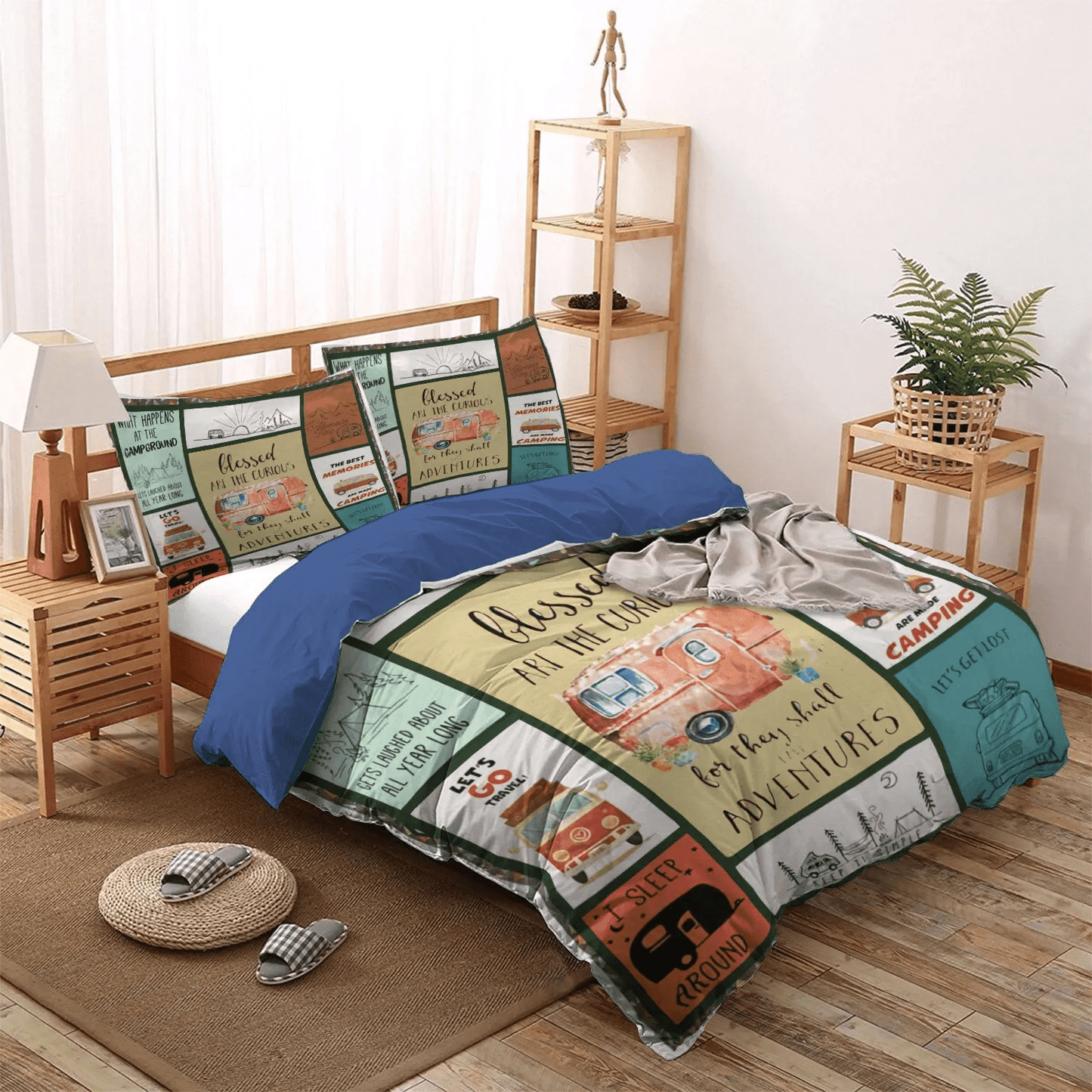 Camping Soft Duvet Cover Set, Camping Matching Bedding set, Best Memories Made Camping Bedding Set, Gifts for Camping