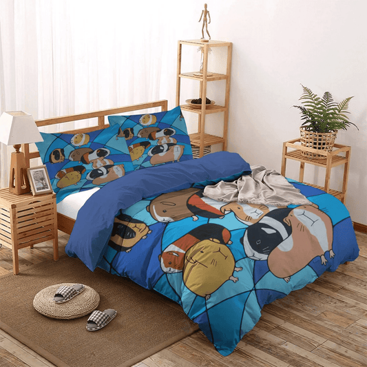 Book Reader Bedding set, Guinea Pig Mom Queen Size Bedding Set, Guinea Pig Soft Duvet Cover Set, Book Guinea Pig Bed Sheets, Gifts for Book