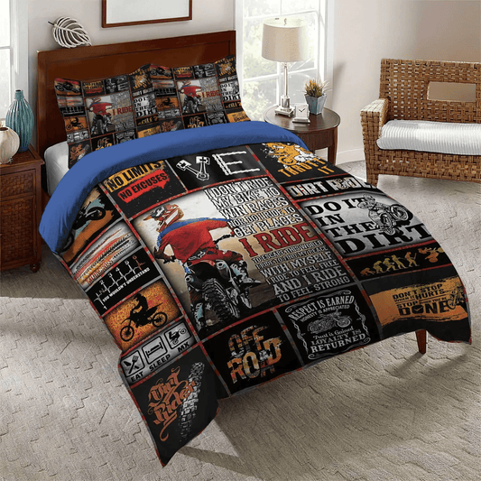 Funny Motocross Dad Soft Duvet Cover Set, Motocross Racer Bedding set, Motocross Bedding Set, Gifts for Motocross