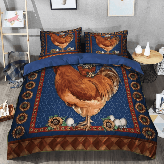 Chicken Mom King Size Bedding Set, Chicken Farmer Soft Duvet Cover Set, Cute Chicken Queen Size Bedding Set, Chicken Bedding Set, Gifts for Chicken
