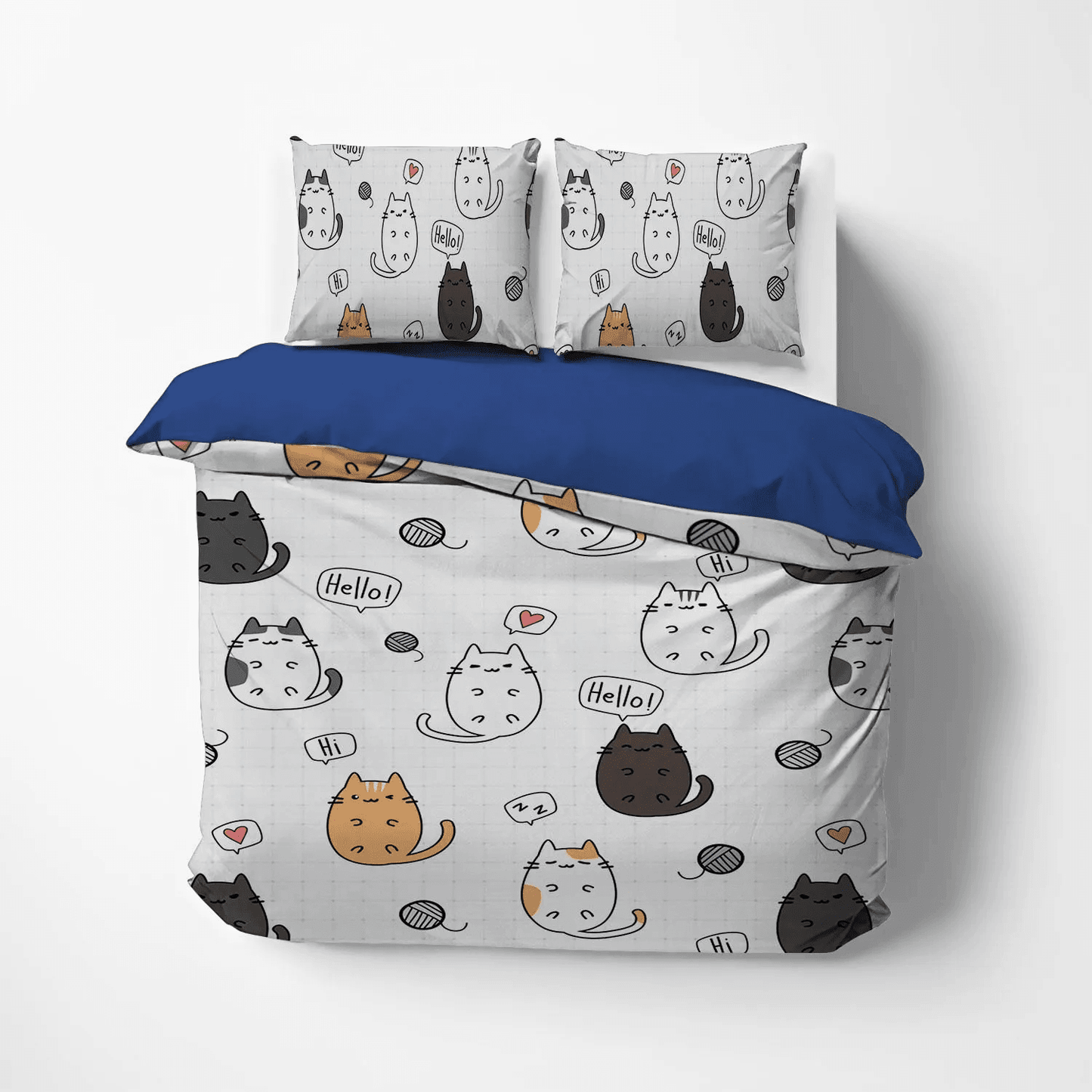 Cat Paw Bedding set, Cat Soft Duvet Cover Set, Cat Tracks Queen Size Bedding Set, Cute Cats NHM Bedding Set, Gifts for Cat