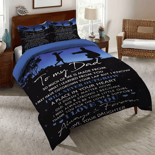Great Dad Soft Duvet Cover Set, Fathers Day Queen Size Bedding Set, Father Bedding set, To My Dad Forever Always Bedding Set, Gifts for Father
