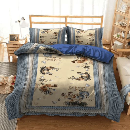 Chicken Soft Duvet Cover Set, Chicken Mom King Size Bedding Set, Chicken Farmer Bedding set, Chicken Bedding Set, Gifts for Chicken