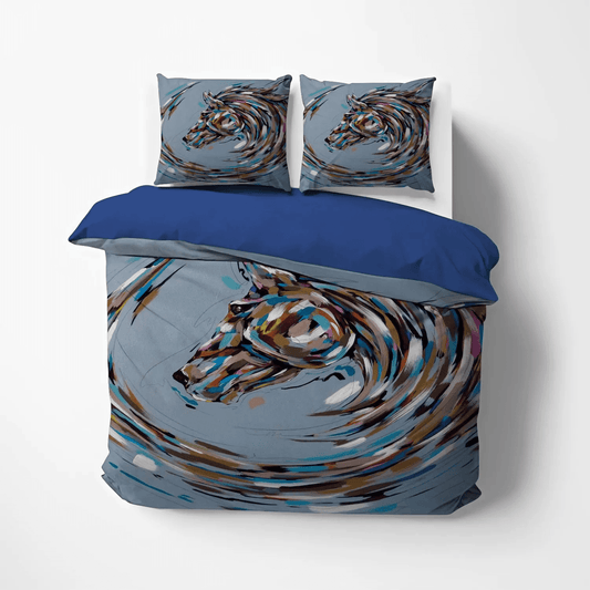 Galloping Horse Soft Duvet Cover Set, Horse Running Queen Size Bedding Set, Horse In Motion King Size Bedding Set, Horse Bedding Set, Gifts for Horse