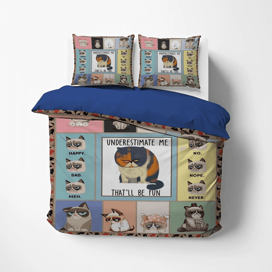 Cat Paw King Size Bedding Set, Cat Bedding set, Cat Tracks Soft Duvet Cover Set, Grumpy Cat Bedding Set, Gifts for Cat