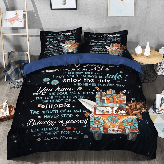 Daughters Soft Duvet Cover Set, Parenting King Size Bedding Set, Daughter Queen Size Bedding Set, Hippie Daughter Bedding Set, Gifts for Daughter