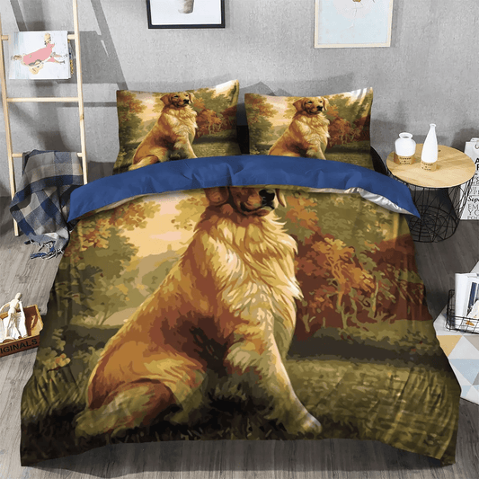 Golden Retriever King Size Bedding Set, Golden Retrieve Mom Soft Duvet Cover Set, Golden Retriever Bedding Set, Gifts for Golden Retriever