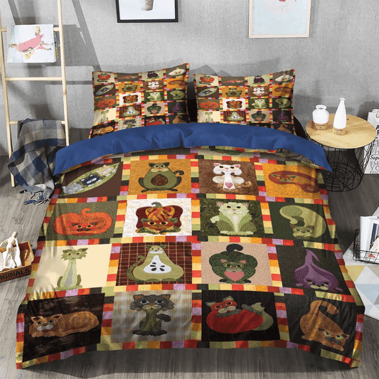 Cat Paw Bedding set, Cat Soft Duvet Cover Set, Cat Tracks Queen Size Bedding Set, Cat Bedding Set, Gifts for Cat