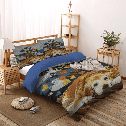 Golden Retrieve Mom King Size Bedding Set, Golden Retriever Soft Duvet Cover Set, Golden Retriever Bedding Set, Gifts for Golden Retriever