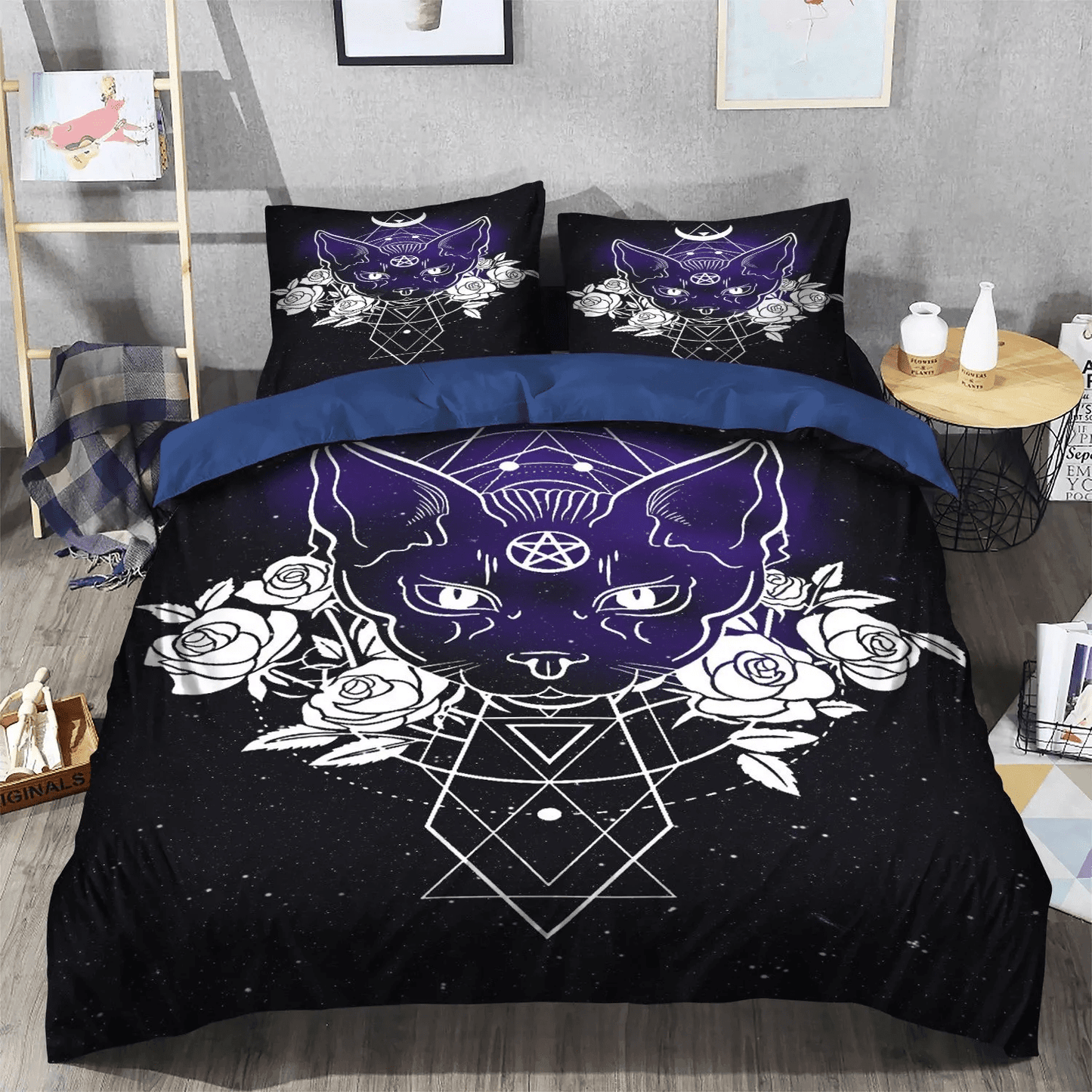 Cat Paw Soft Duvet Cover Set, Cat Tracks King Size Bedding Set, Cat Bedding set, Cat Area Bedding Set, Gifts for Cat